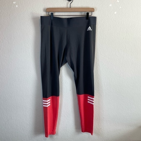 Adidas Sport ID Tights Charcoal Gray Real Coral - Picture 2 of 6